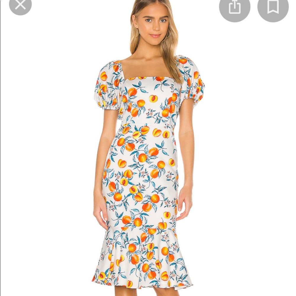 Amanda Uprichard Peach midi dress